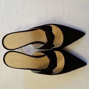 J Crew kitten heel black suede shoes, size 8.5